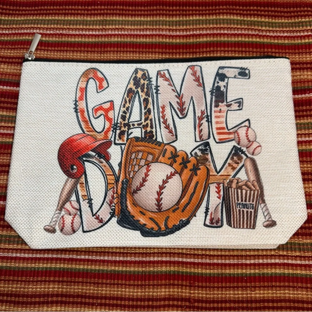 Baseball Game Day Pouch with Glove and Bat Design - NWT